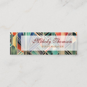 Jazzy Geometric Elegant Classic Boho Geometrie Mini Visitenkarte