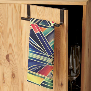 Jazzy Geometric Elegante Klassisches Boho Geschirrtuch