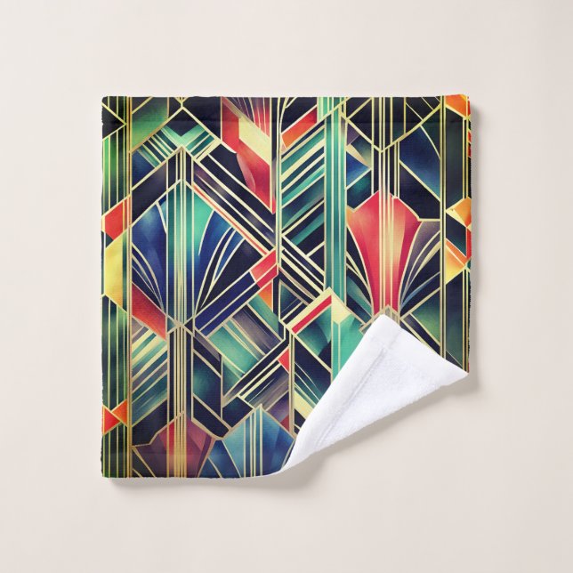 Jazzy géométrique élégant classique Boho géométriq (Gant de toilette)