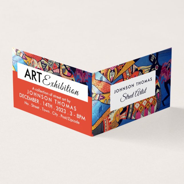 Jazzy Graffiti Art, Künstlerausstellung, im Detail Visitenkarten (Vorderseite)