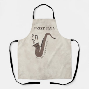 Jazzy Java-Kaffeebohnen-Saxophon- Schürze