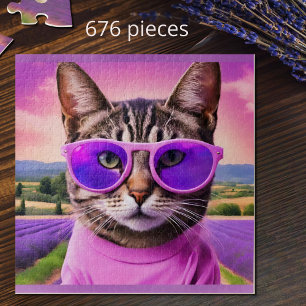 Jazzy Katze - - Lavendelfeld