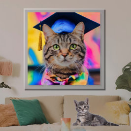 Jazzy Kitty grad hat Poster