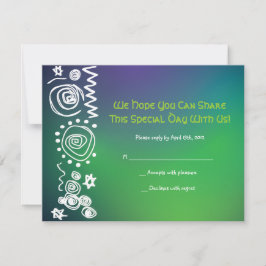 Jazzy Musical Bar Bat Mitzvah Einladungs-Antwortka RSVP Karte