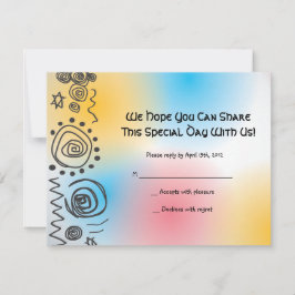 Jazzy Musical Bar Bat Mitzvah Einladungskarte