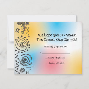 Jazzy Musical Bar Bat Mitzvah Einladungskarte