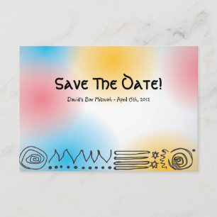 Jazzy Musical Bar Bat Mitzvah Save the Date Card