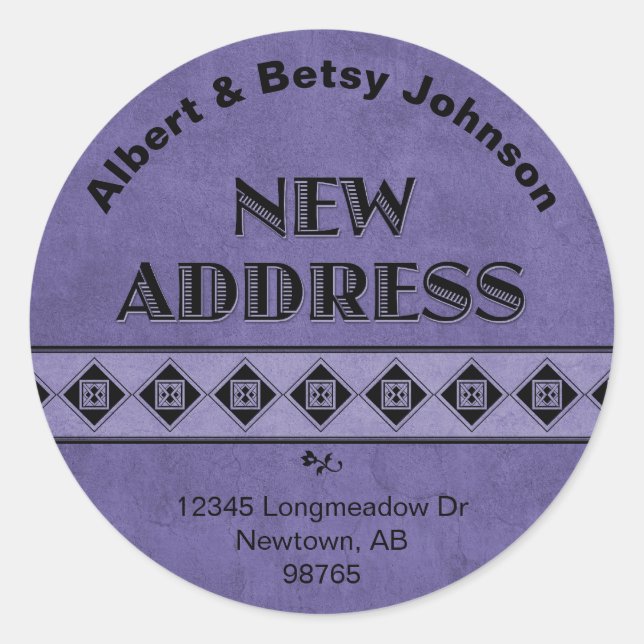 Jazzy New Address Stickers (Vorderseite)