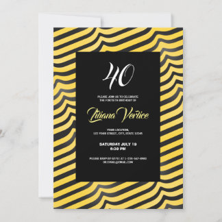 Jazzy Niedlich Black & Yellow Striping Hummel Invi Einladung