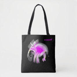 Jazzy Pink Cartoon Aardvark Tasche Shopping Bag