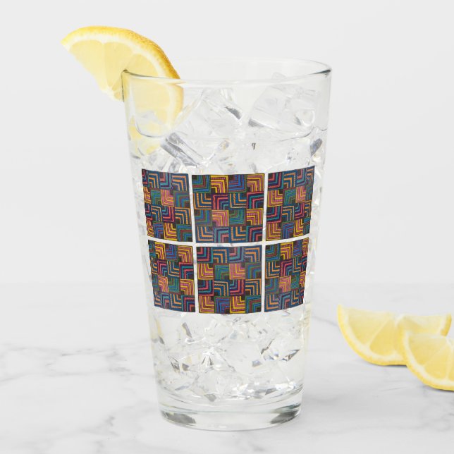 Jazzy Riff Geometric Pint Glas (Vorderseite Ice)