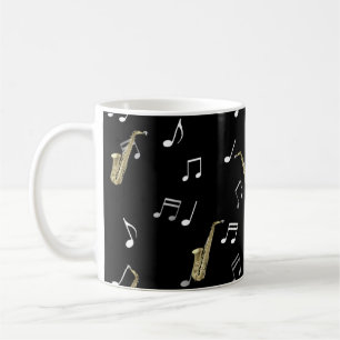 Jazzy Saxophon & Musical Notes  Kaffeetasse