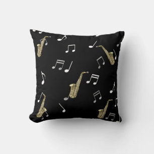 Jazzy Saxophon & Musical Notes Kissen