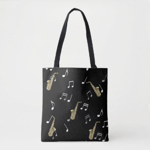 Jazzy Saxophon & Musical Notes Tasche