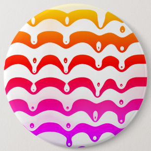 Jazzy Tropical Psychedelic Dripping Stripes Button