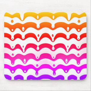 Jazzy Tropical Psychedelic Dripping Stripes Mousepad