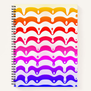 Jazzy Tropical Psychedelic Dripping Stripes Notizbuch
