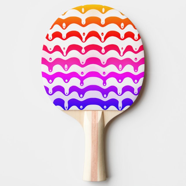 Jazzy Tropical Psychedelic Dripping Stripes Tischtennis Schläger (Vorderseite)