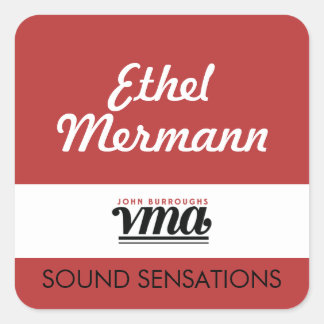 JBHS VMA Roter Hintergrund mit weißem Skript Quadratischer Aufkleber