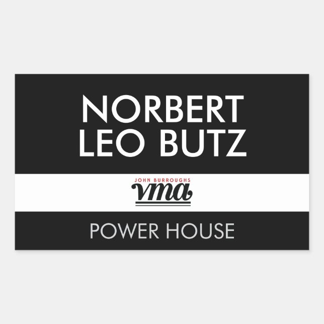 JBHS VMA Schwarzer Hintergrund mit weißem ALL CAPS Rechteckiger Aufkleber (Vorderseite)