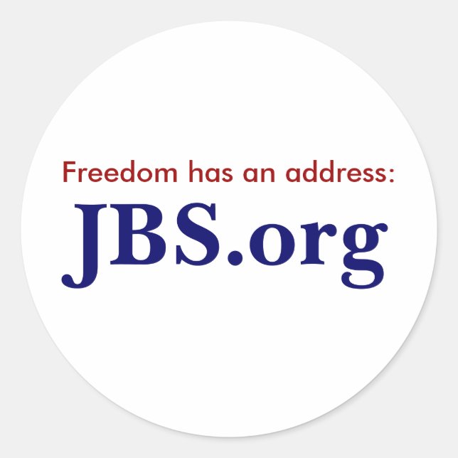 JBS.org-Aufkleber Runder Aufkleber (Vorderseite)