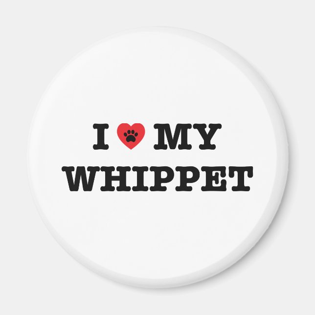 J'Coeur Mon Magnet Whippet (Devant)