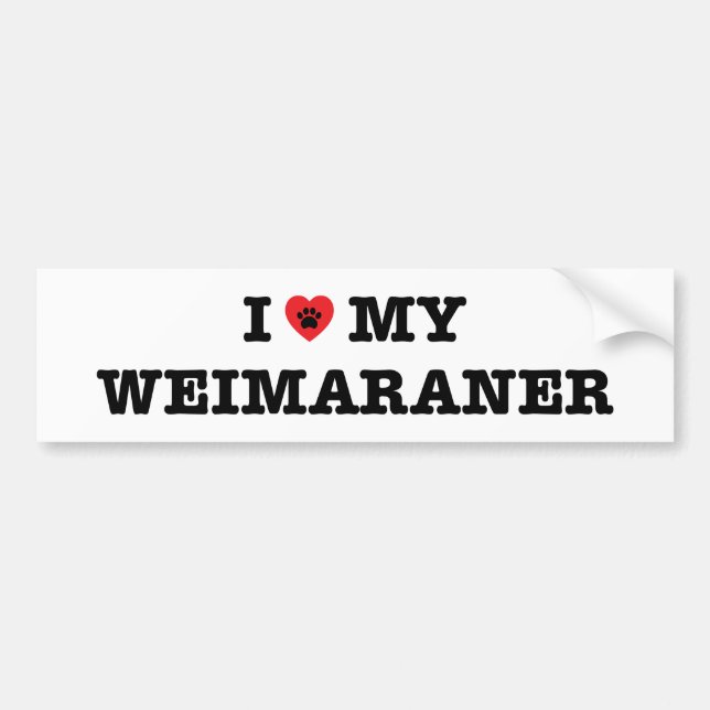 J'Coeur Mon Sticker Weimaraner Bumper (Devant)