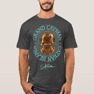 JCombs Grand Cayman Vintag Dive Helmet 2Sided T-Shirt