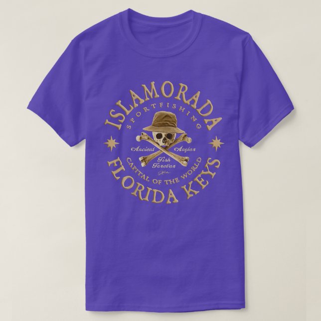 Jcombs Islamorada, Florida, Ancient Angler, Fishin T-Shirt (Design vorne)