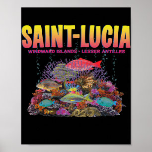 JCombs Saint Lucia Riff Korallenfisch  Poster