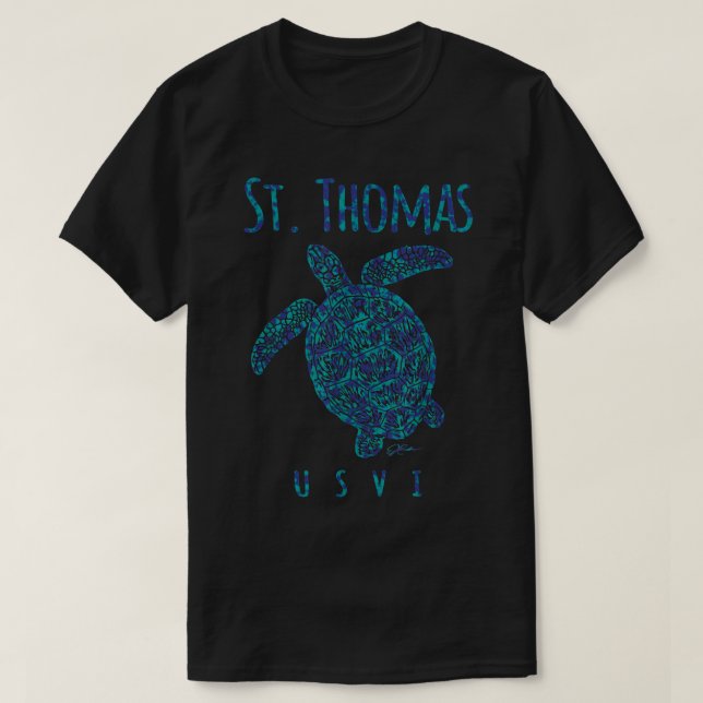 JCombs St. Thomas, USVI, Sea Turtle, Beach T-Shirt (Design vorne)