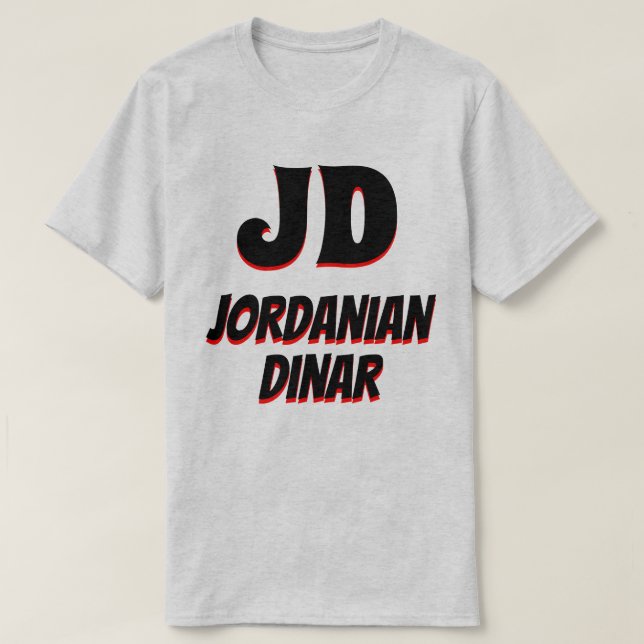 JD د ي ن ا jordanischen Dinar grau T-Shirt (Design vorne)