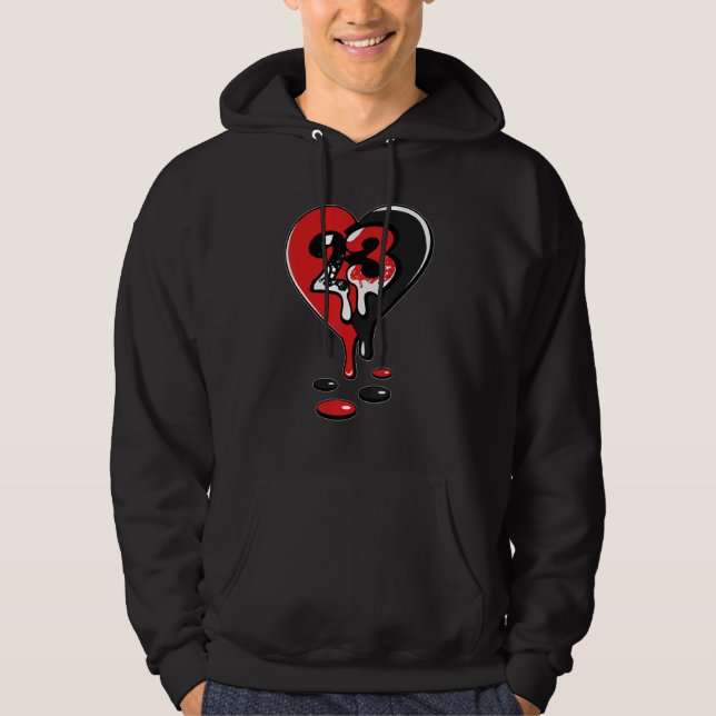 JD 4 Red Thunder 23 Drip Heart Red Thunder 4s Matc Hoodie (Vorderseite)