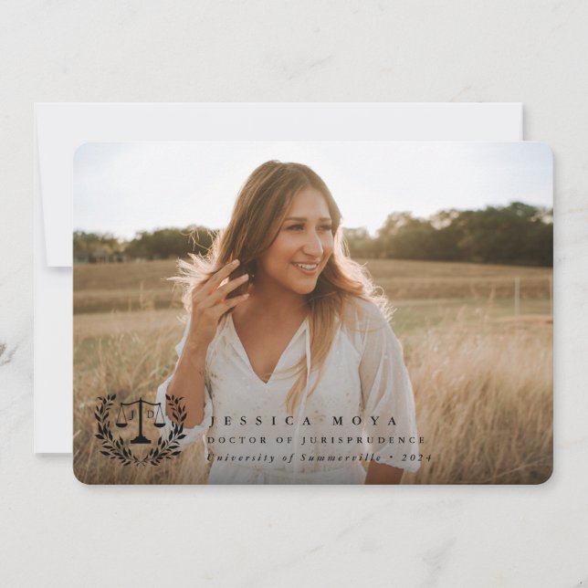 JD Law Scales+Laurel Wreath Black Overlay 2 Foto Ankündigung (Vorderseite)