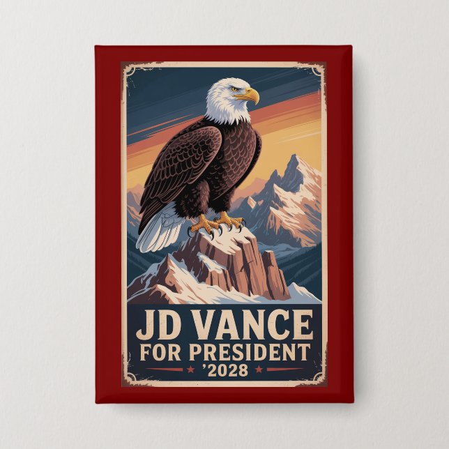 JD Vance 2028 Präsident Amerika zuerst Ohio Button (Vorderseite)