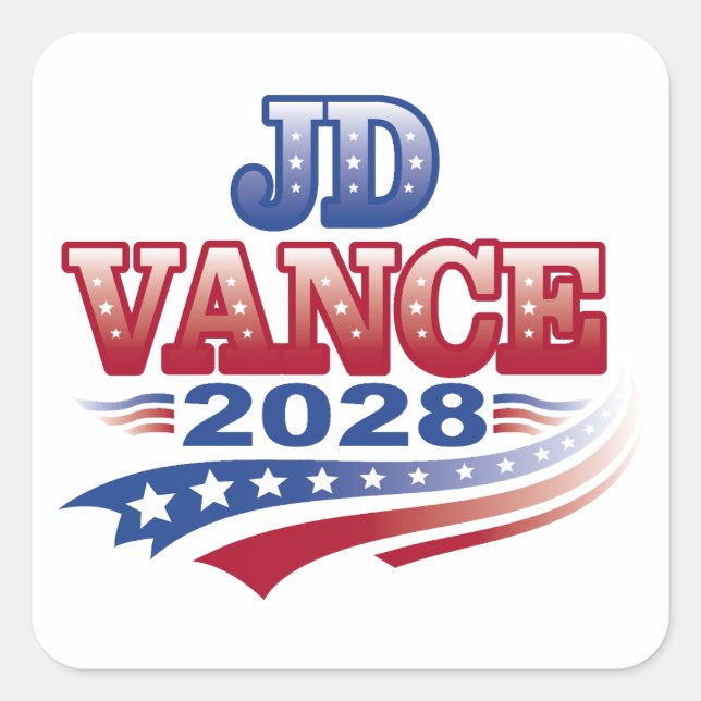 JD Vance 2028 (ssol) Quadratischer Aufkleber (Vorderseite)