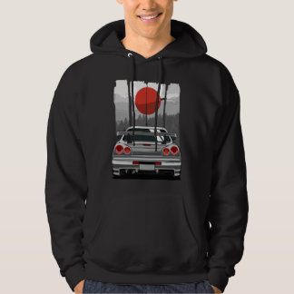 JDM Skyline R34 Auto Tuning Japan Rising Sun Drift Hoodie