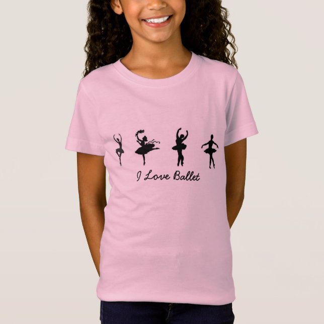 "JE BEAU MIGNON ROSE DE T-SHIRT AIME BALLET" (Devant)