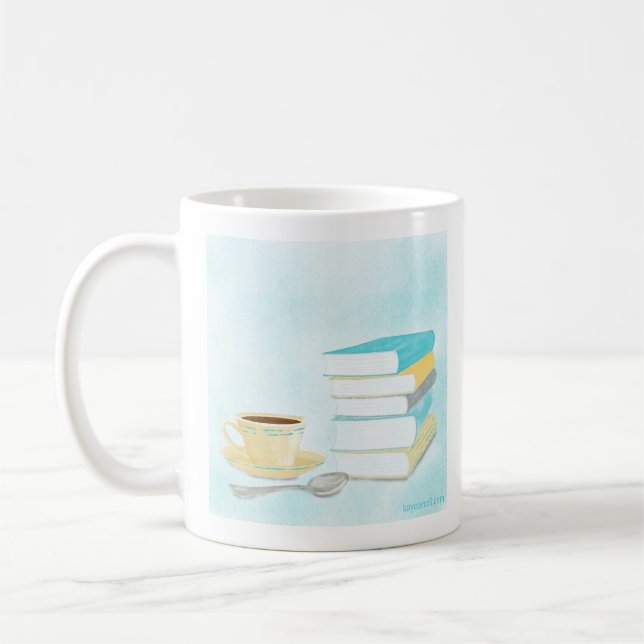 Je bois du café et lis des livres Mug (Gauche)