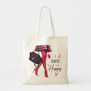 Je Choisis D'Être Heureux (Peau Noire) Sac fourre-