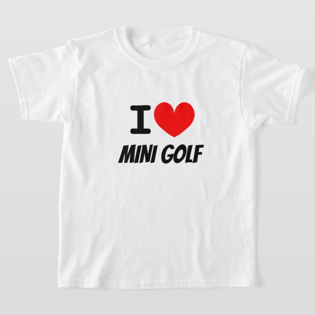 Je coeur mini-golf t-shirt pour enfants (Poser)