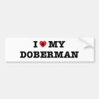 Je Coeur Mon Sticker Doberman Bumper