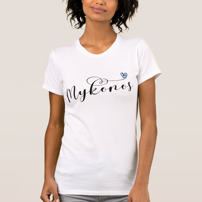 Je Coeur Mykonos, T-shirt Grèce (Devant)