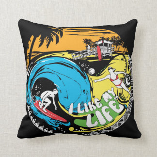 "Je coussin de plage aime MA vie"