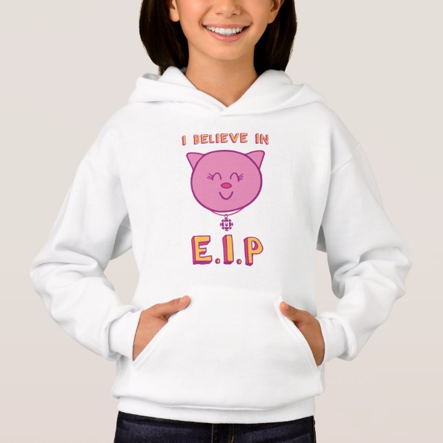 Je crois au Sweat - shirt à capuche des filles E.I (Devant)