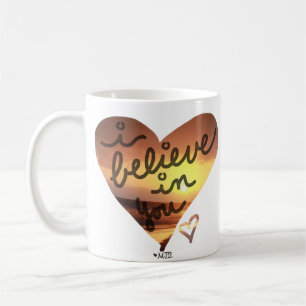 Je crois en vous la tasse de café de coeur de