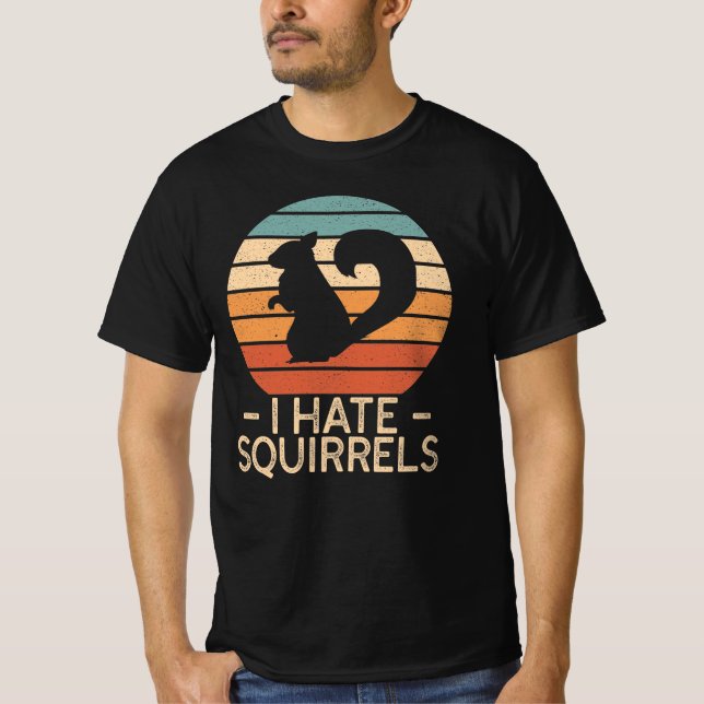 Je déteste les écureuils - Drôle T-shirt de style  (Devant)