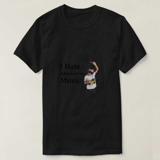 Je Déteste Musique Alternative Relaxée Fit T-Shirt (Design devant)