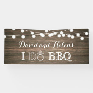 Je fais BBQ Rustic Wood Mariage Bannière d'engagem