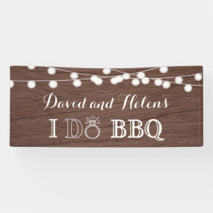 Je fais BBQ Rustic Wood Mariage Bannière d'engagem